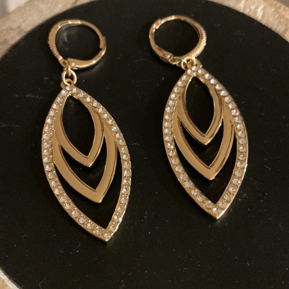 Drop Earrings • Costume Jewelry • wedding jewelry •  “diamonds” & “yellow” - Picture 2 of 12